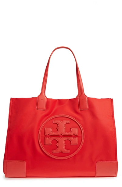 Shop Tory Burch 'ella' Nylon Tote - Orange In Poppy Orange