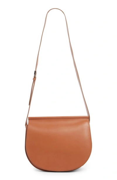 Shop Givenchy Infinity Calfskin Leather Saddle Bag - Brown In Cognac
