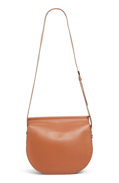 Shop Givenchy Infinity Calfskin Leather Saddle Bag - Brown In Cognac