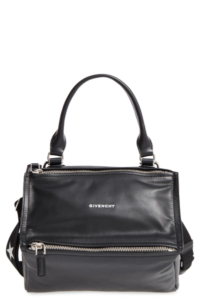 Shop Givenchy Small Pandora - Logo Leather Satchel - Black