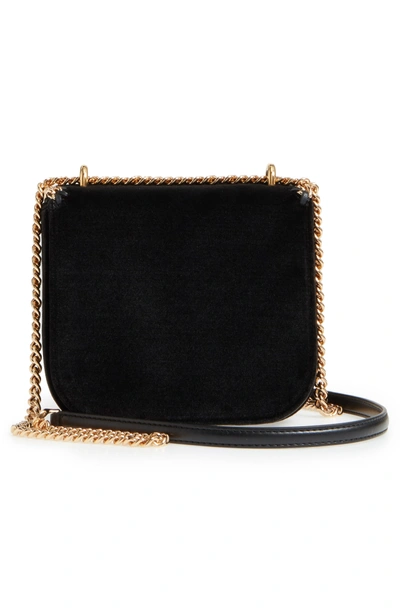 Shop Stella Mccartney Mini Falabella Box Velvet Shoulder Bag - Black