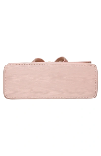 Shop Ted Baker Bowii Bow Mini Bark Leather Crossbody Bag - Pink In Light Pink