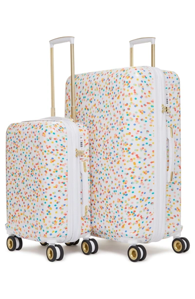 Shop Calpak X Oh Joy! 28-inch & 20-inch Hardshell Spinner Suitcase & Carry-on Set - White In Confetti