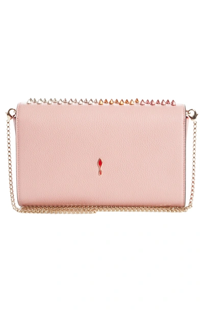 Shop Christian Louboutin Paloma Spiked Leather Clutch - Purple In Voile/ Multimetal