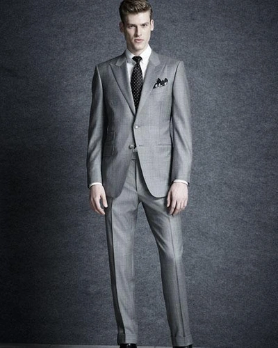 Shop Tom Ford O'connor Base Sharkskin Two-piece Suit, Light Gray In Light Grey