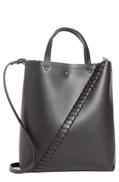 Shop Proenza Schouler Mini Hex Whipstitch Calfskin Leather Tote - Black In Blackdnu