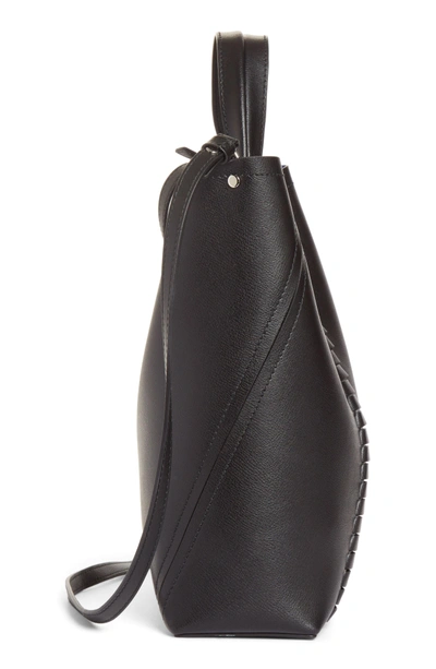 Shop Proenza Schouler Mini Hex Whipstitch Calfskin Leather Tote - Black In Blackdnu