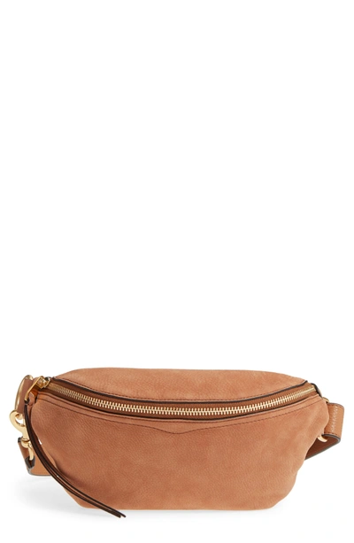 Shop Rebecca Minkoff Bree Leather Belt Bag - Brown In Almond