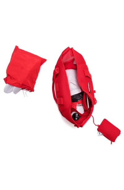 Shop Dagne Dover Large 365 Landon Neoprene Duffel Bag - Red In Poppy Air Mesh