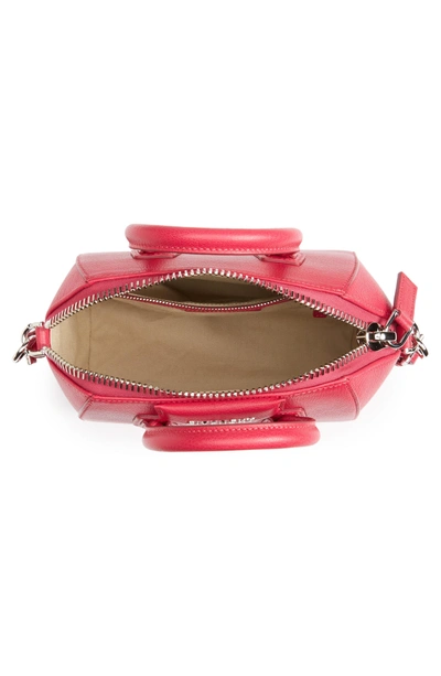 Shop Givenchy 'mini Antigona' Sugar Leather Satchel - Pink In Fushia