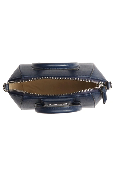 Shop Givenchy 'mini Antigona' Sugar Leather Satchel - Blue In Night Blue
