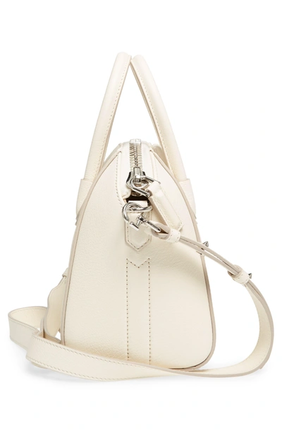 Shop Givenchy 'mini Antigona' Sugar Leather Satchel - Ivory In Off White