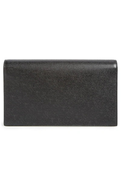 Shop Saint Laurent 'monogram' Leather Clutch - Black In Noir