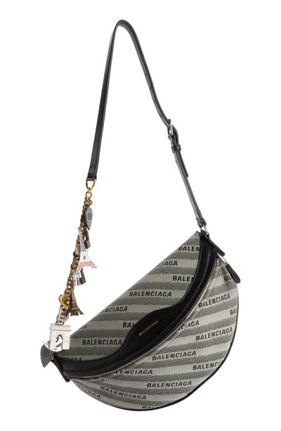 Shop Balenciaga Extra Small Souvenir Logo Belt Bag - Grey In Gris