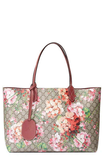Gucci Gg Blooms Medium Reversible Leather Tote Bag, Multicolor/rose In  Beige | ModeSens