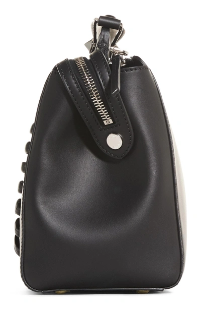 Shop Fendi 'dotcom' Lace-up Leather Satchel - Black In Black Palladium