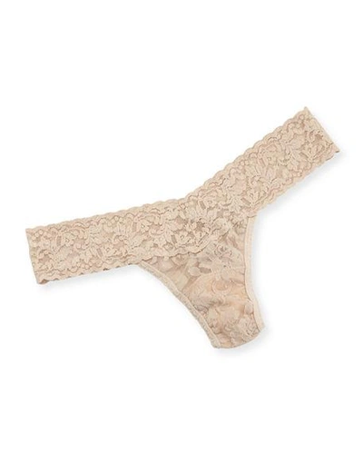 Shop Hanky Panky Signature Lace Low-rise Thong In Chai