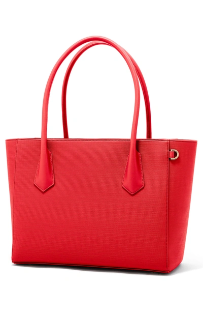 Shop Dagne Dover Signature Legend Coated Canvas Tote - Red In Poppy