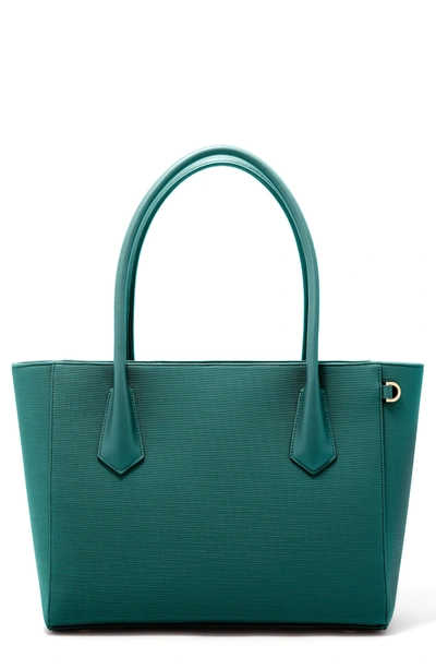 Shop Dagne Dover Signature Legend Coated Canvas Tote - Blue/green In Palm