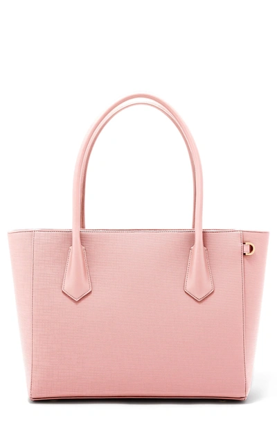 Shop Dagne Dover Signature Legend Coated Canvas Tote - Pink In Lychee