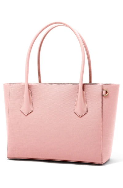 Shop Dagne Dover Signature Legend Coated Canvas Tote - Pink In Lychee