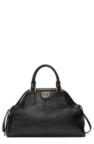 Shop Gucci Medium Re(belle) Leather Satchel - Black In Nero