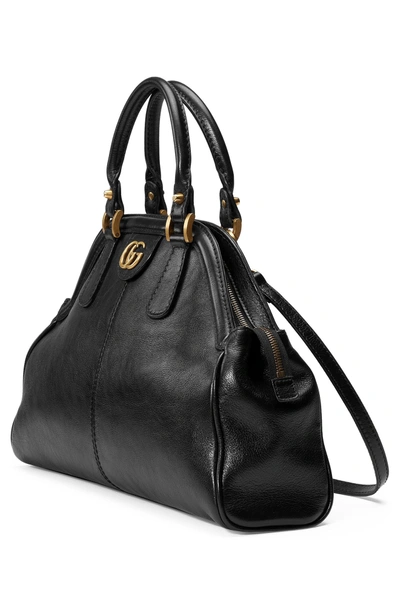 Shop Gucci Medium Re(belle) Leather Satchel - Black In Nero