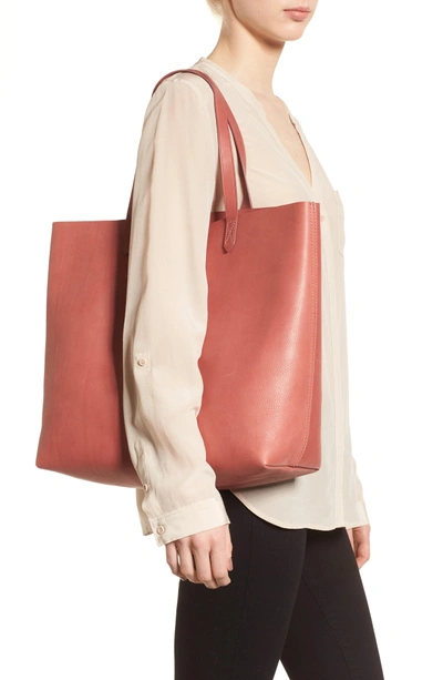 Shop Madewell 'transport' Leather Tote - Burgundy In Antique Rose