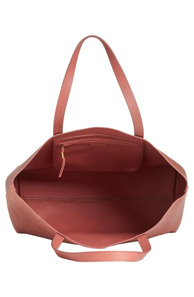 Shop Madewell 'transport' Leather Tote - Burgundy In Antique Rose