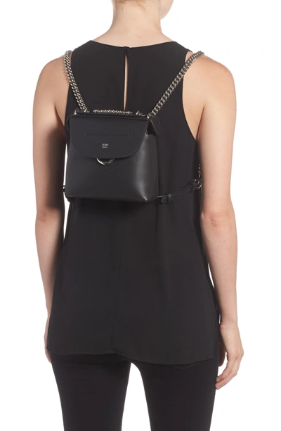 Shop Fendi Mini Back To School Leather Backpack - Black In Black Palladium