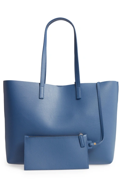 Shop Saint Laurent 'shopping' Leather Tote - Blue In Denim