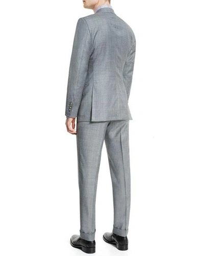 Shop Tom Ford O'connor Base Sharkskin Two-piece Suit, Light Gray