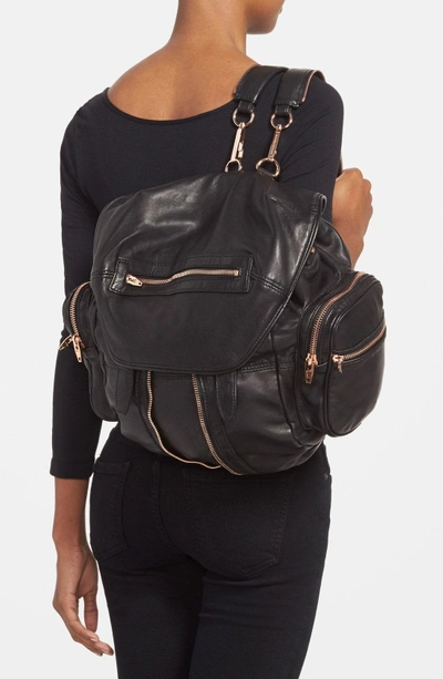 Shop Alexander Wang 'marti - Rose Gold' Leather Backpack - Black