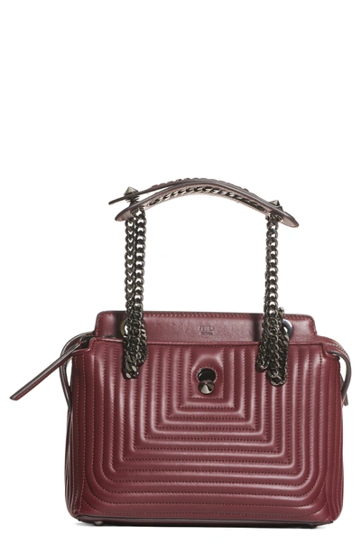 Shop Fendi Dotcom Click Quilted Leather Satchel - Red In Bordeaux Ruthenium