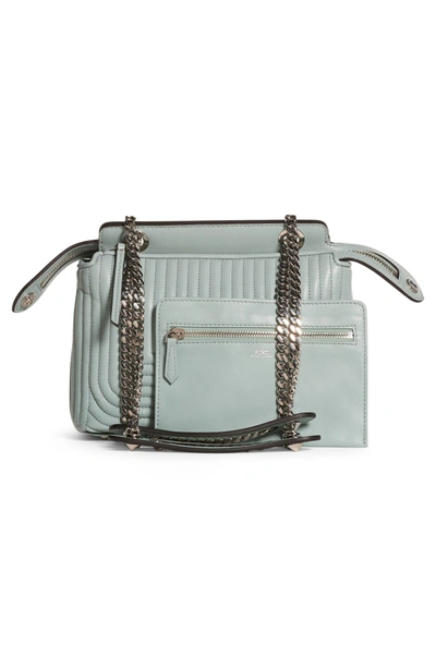 Shop Fendi Dotcom Click Quilted Leather Satchel - Blue In Pale Blue