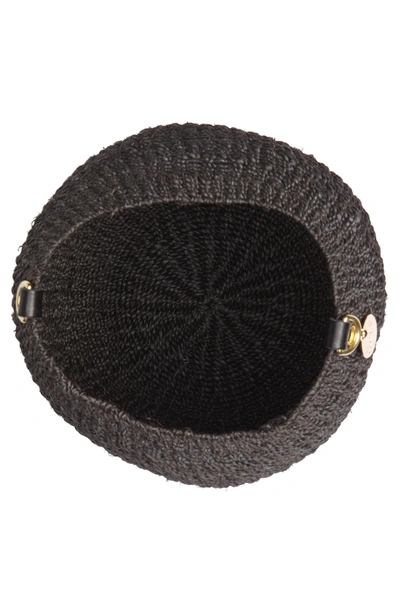 Shop Clare V Pot De Miel Top Handle Straw Basket Bag - Black In Black Woven