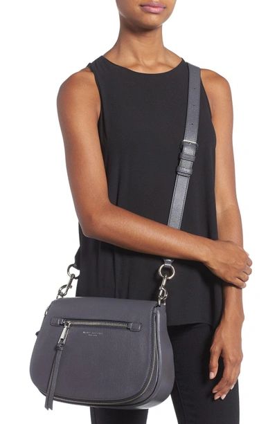Shop Marc Jacobs Recruit Nomad Pebbled Leather Crossbody Bag - Grey In Shadow