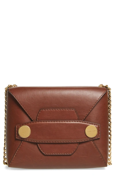 Shop Stella Mccartney Small Faux Leather Crossbody Bag - Brown In Cognac