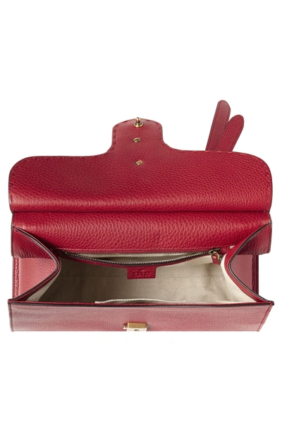 Shop Gucci Gg Marmont Top Handle Leather Satchel - Red In Volcanic Red