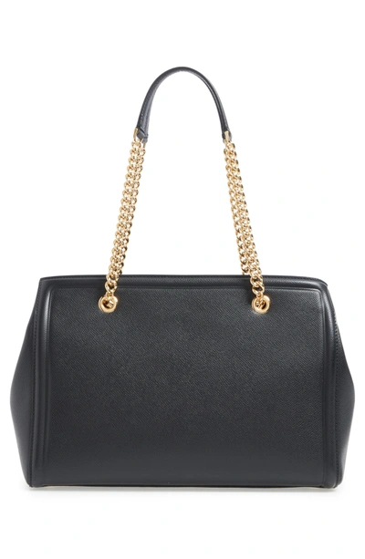 Shop Ferragamo Melike Grained Leather Bow Tote In Nero