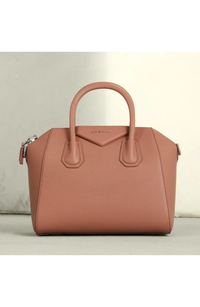 Shop Givenchy 'small Antigona' Leather Satchel - Beige In Light Beige