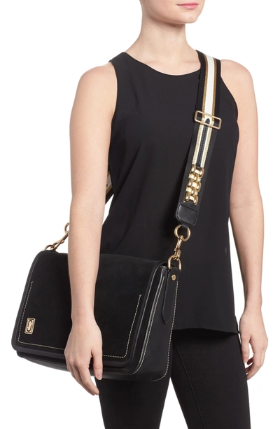 Shop Marc Jacobs The Squeeze Suede Shoulder Bag - Black In Black Multi