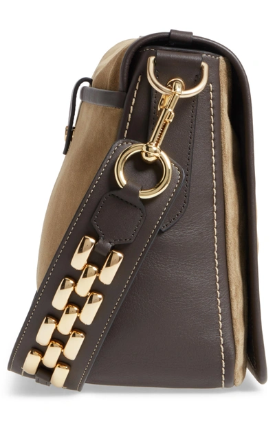 Shop Marc Jacobs The Squeeze Suede Shoulder Bag - Brown In Pyrite