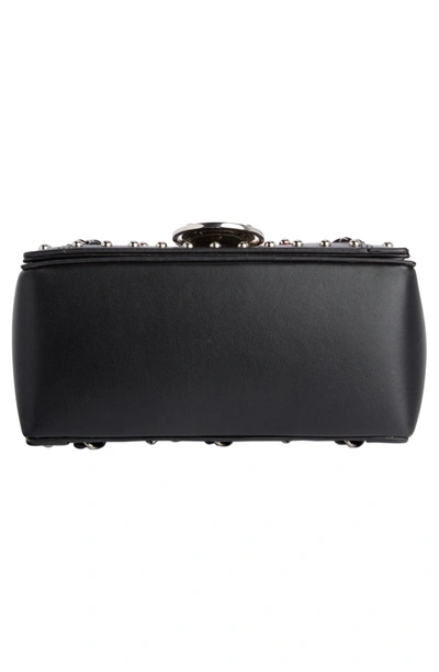 Shop Balmain Baby Box Woven Leather Shoulder Bag - Black In Noir/ Rouge/ Blanc
