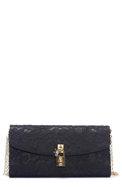Shop Dolce & Gabbana Lace Pouchette Clutch - Black