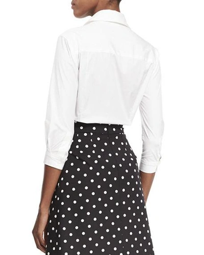 Shop Carolina Herrera Classic Button-front Shirt In White