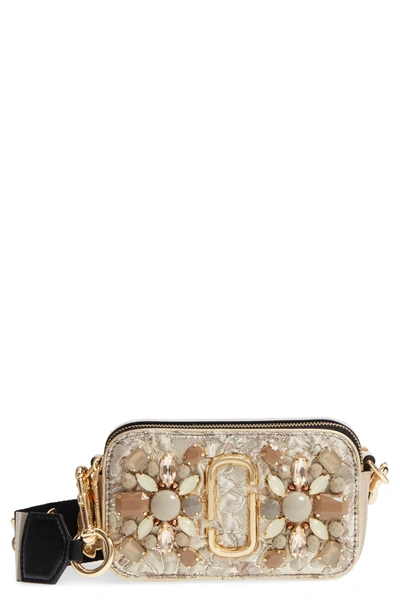 Shop Marc Jacobs Snapshot Brocade Crossbody Bag - Beige In Beige Multi