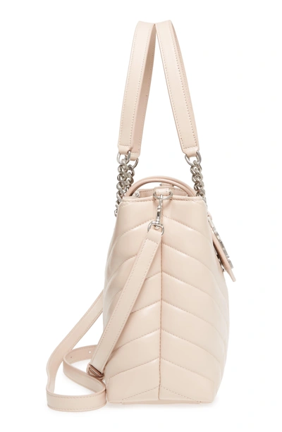 Shop Saint Laurent Small Loulou Matelasse Leather Shopper - Pink In Marble Pink