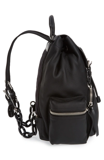 Shop Burberry Medium Rucksack Leather Backpack - Black