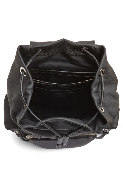 Shop Burberry Medium Rucksack Leather Backpack - Black